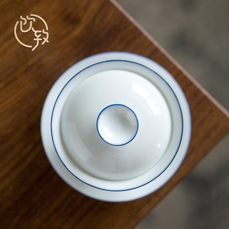 Ultimately responds to jingdezhen only three tureen tea cup single sweet white porcelain kung fu tea set household ceramic thin foetus to use