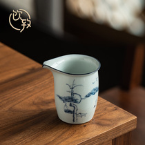 Drinking pottery mud Jingdezhen broken water Road Cup hand-painted blue and white ceramic male cup tea set big Japanese high-end