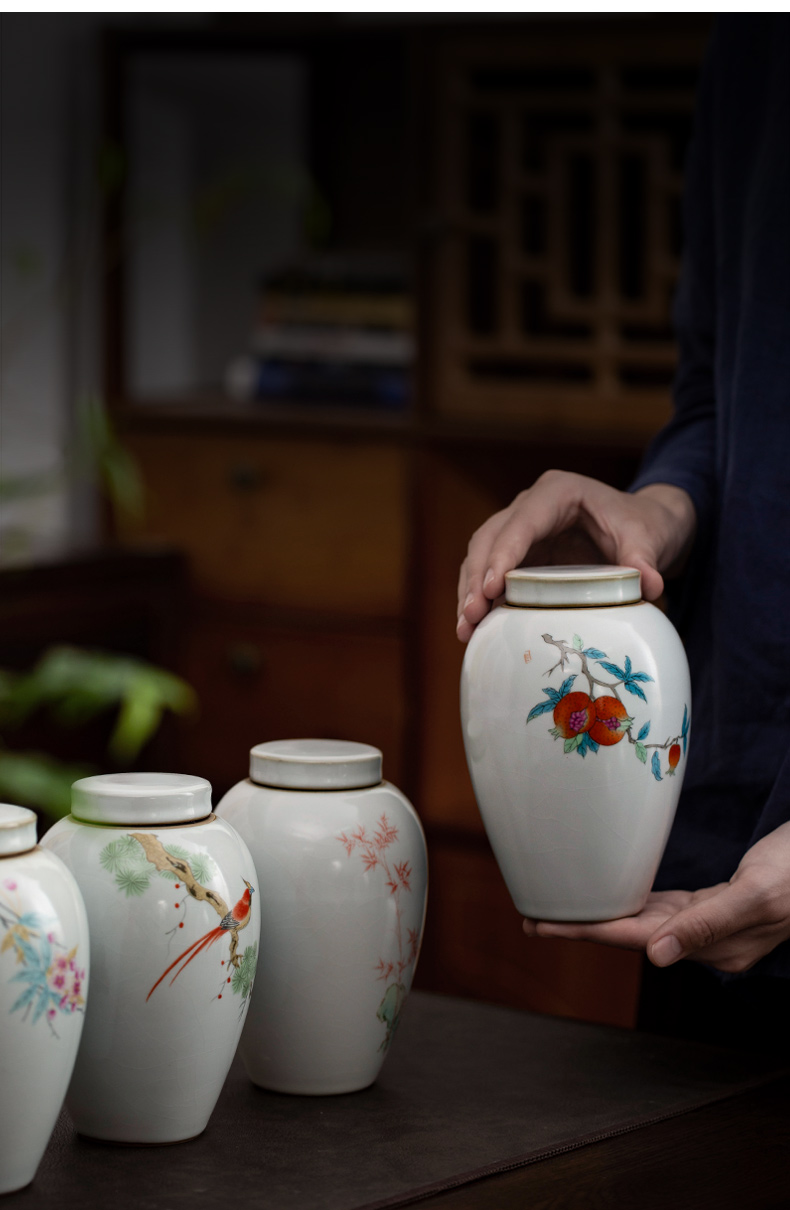 Ultimately responds to RuTao seal caddy fixings ceramic tea box of restoring ancient ways is a small portable storage POTS pu - erh tea storehouse receives your up