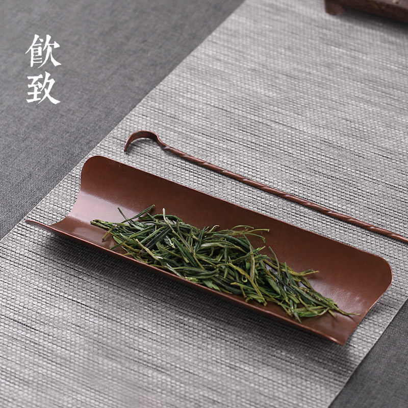 Drink to pure handmade tea then red copper tea lotus tea pickpocketing six people tea shovel tea art Zen Yigong Tea Tea Dao Tea Accessories