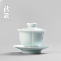 Drinking celadon Jingdezhen Gai Bowl Tea Cup Not Hot Tea Bowl Ceramics Three Cai Bowl Single Kung Fu Tea set