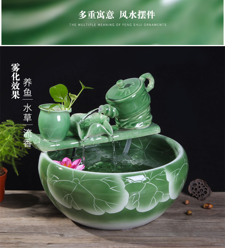 Package mail jingdezhen ceramic aquarium goldfish bowl lotus cylinder tortoise ceramic creative fish goldfish bowl aquarium