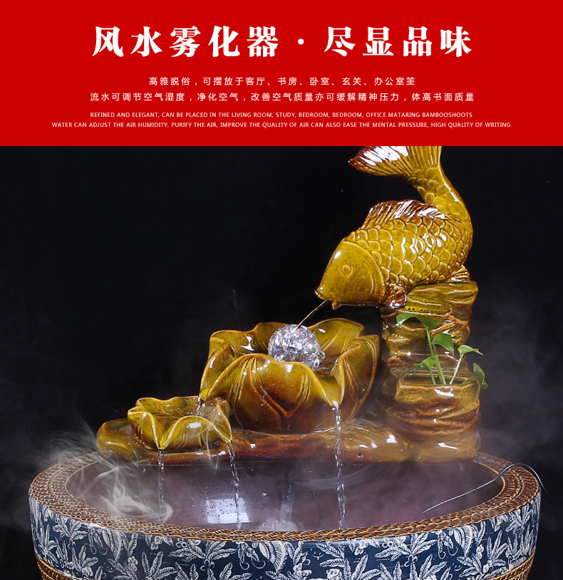 Jingdezhen ceramics pillar landing fish tank oversized LianHe flowerpot brocade carp cylinder goldfish bowl water lily bowl