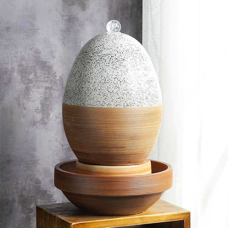 Jingdezhen to live in a small sitting room aquarium furnishing articles ceramic water fountain creative humidifying water tank
