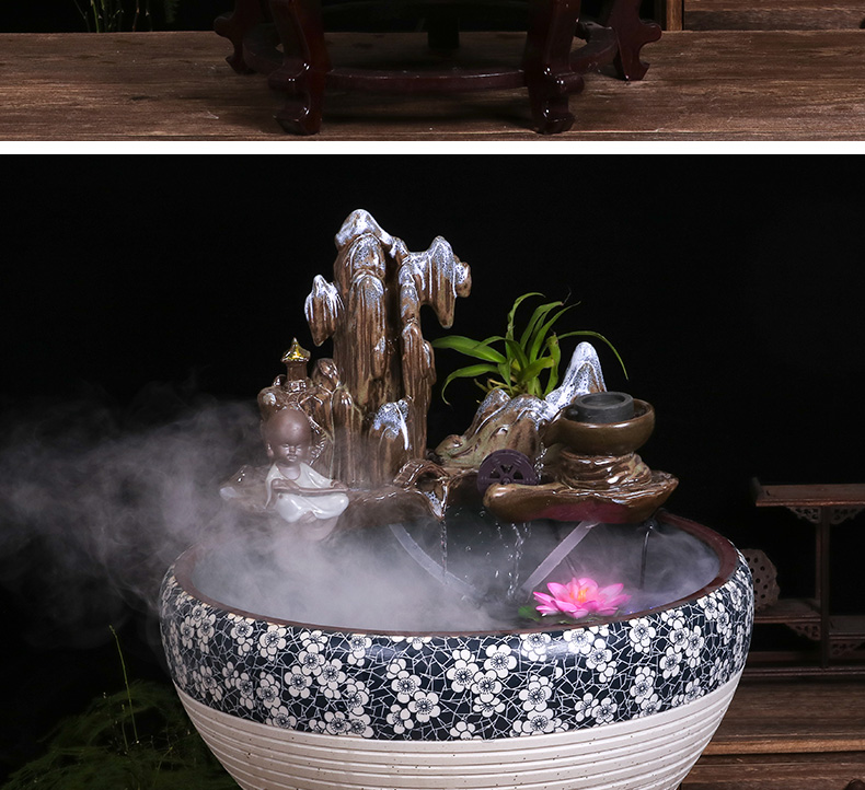 Package mail jingdezhen ceramic circulating water fountain in the goldfish bowl sitting room feng shui furnishing articles the lotus pond lily bowl lotus basin