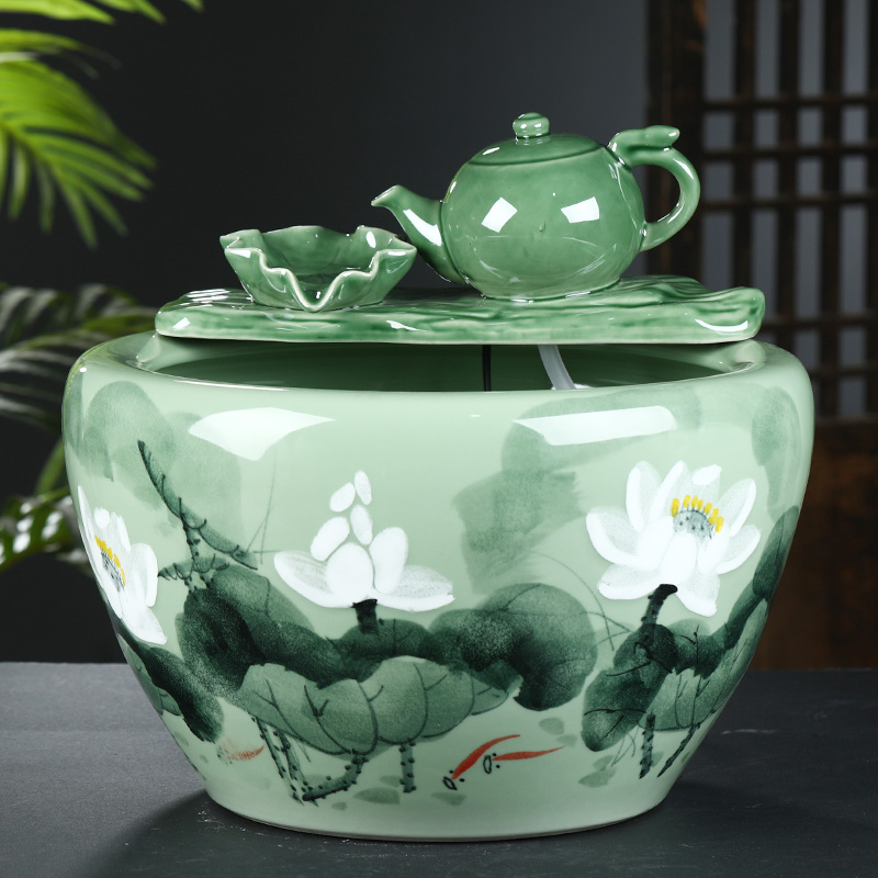 Jingdezhen ceramic aquarium household goldfish bowl sitting room balcony office furnishing articles courtyard water vats fish bowl