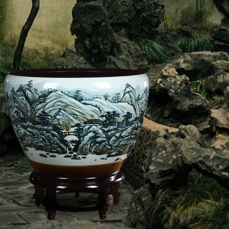 Jingdezhen ceramic aquariums circulating water informs the extra large gold fish bowl sitting room feng shui plutus furnishing articles