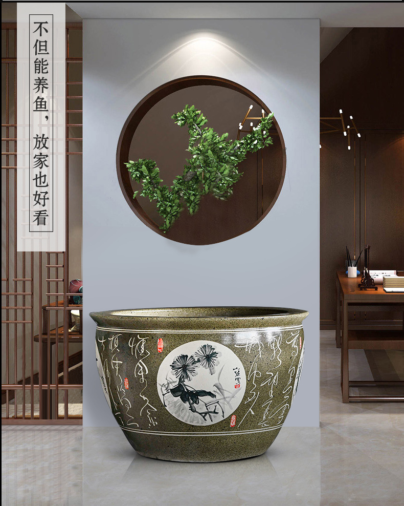 Packages mailed to heavy large porcelain ceramic aquarium fish basin fish GangPen basin of the lotus pond lily lotus garden home