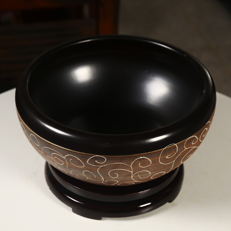 Ceramic aquarium fish bowl bowl lotus restoring ancient ways the tortoise cylinder manually creative its home sitting room small goldfish bowl