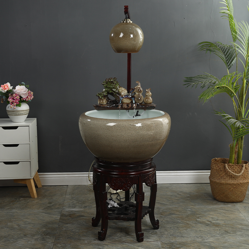 Package mail up with jingdezhen ceramic filter aquarium household process water tank feng shui plutus raising goldfish bowl