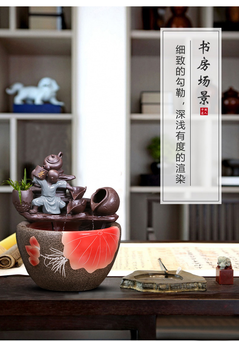 Jingdezhen ceramic aquarium small household adornment miniascape of furnishing articles desktop goldfish bowl office sitting room aquarium fish