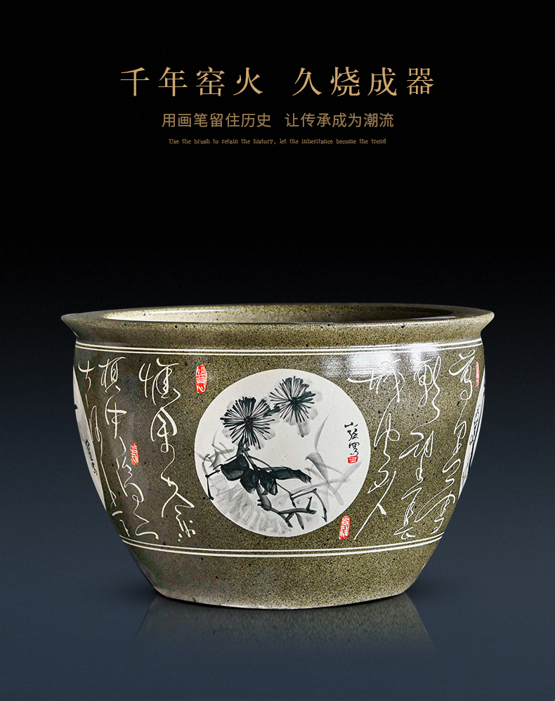 Packages mailed to heavy large porcelain ceramic aquarium fish basin fish GangPen basin of the lotus pond lily lotus garden home
