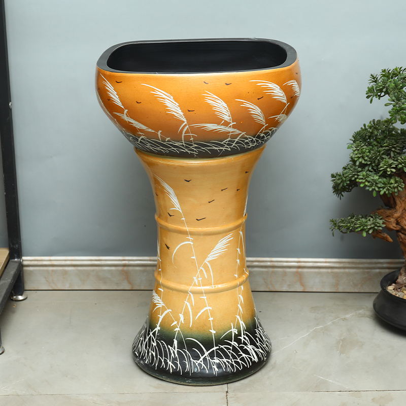 Jingdezhen ceramic aquariums pillar landing LianHe flowerpot brocade carp is suing large goldfish bowl water lily bowl