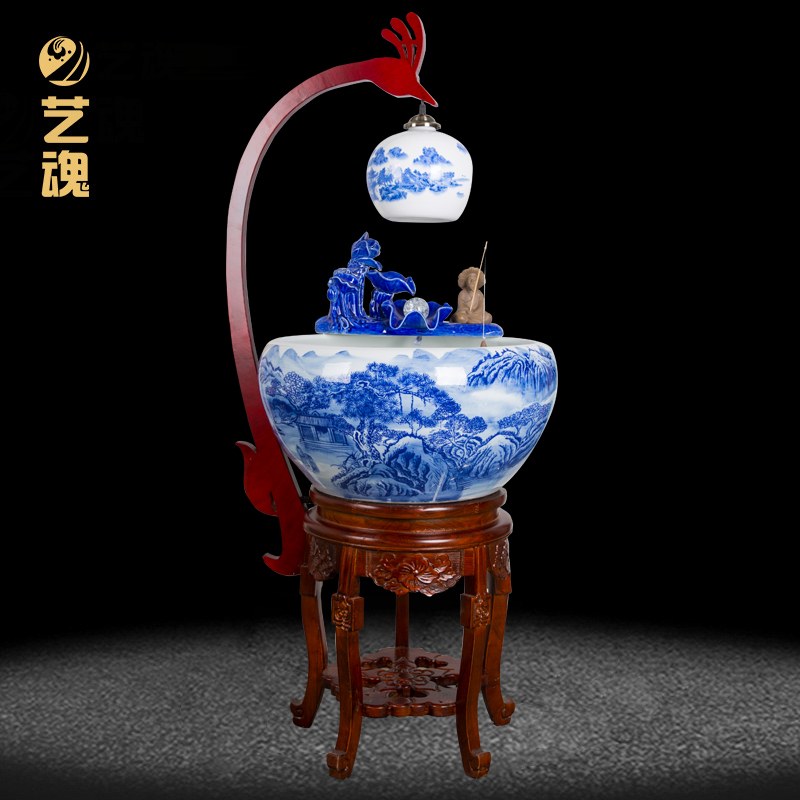 Art soul large jingdezhen ceramic aquarium circulating water informs the filtering gold aquariums landing a large sitting room