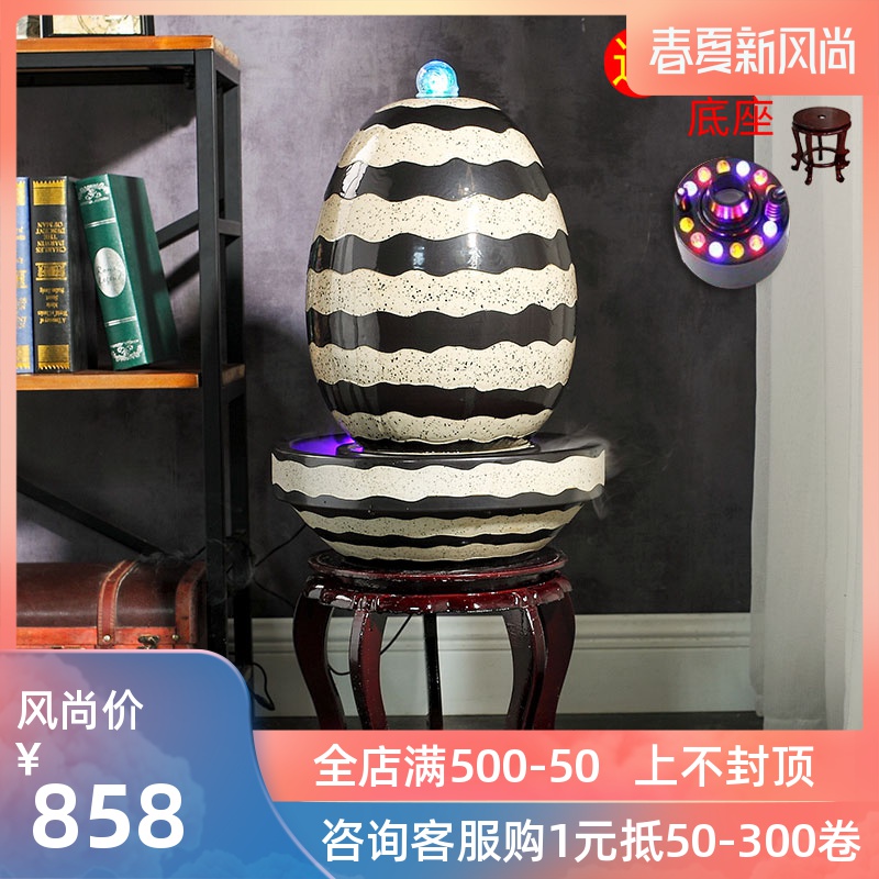 Jingdezhen ceramic fish small sitting room aquarium water fountain creative household humidifier water tank