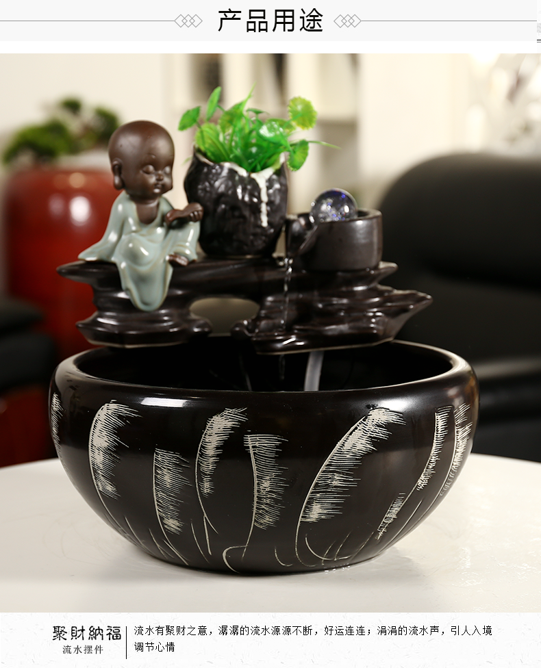 Restoring ancient ways furnishing articles fish creative water exchanger with the ceramics decoration aquariums small sitting room feng shui plutus humidifier