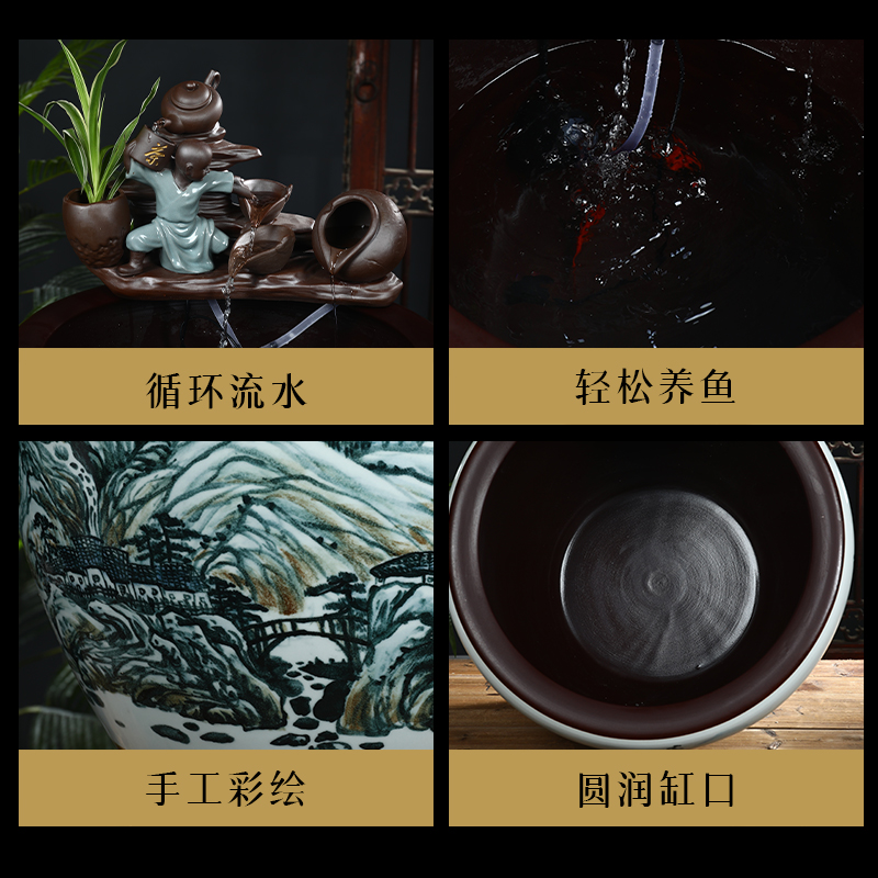 Jingdezhen ceramic aquariums circulating water informs the extra large gold fish bowl sitting room feng shui plutus furnishing articles