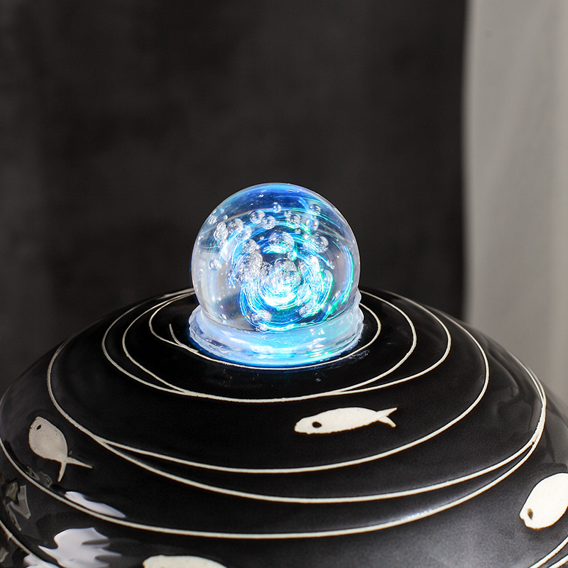 Jingdezhen ceramic fish small sitting room aquarium water fountain creative household humidifier water tank