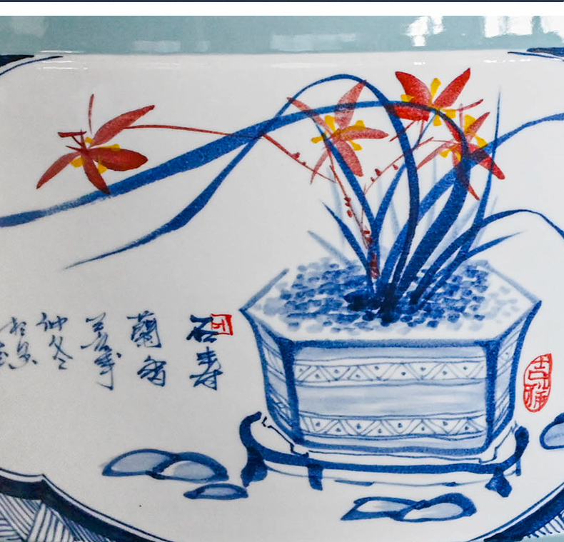 Jingdezhen ceramic aquarium fish tank to cylinder yard extra large water lily lotus is suing koi fish