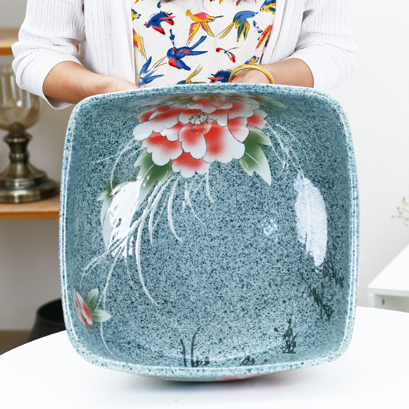 Jingdezhen ceramic aquarium water circulating water of small tortoise cylinder aquarium goldfish bowl small sitting room adornment