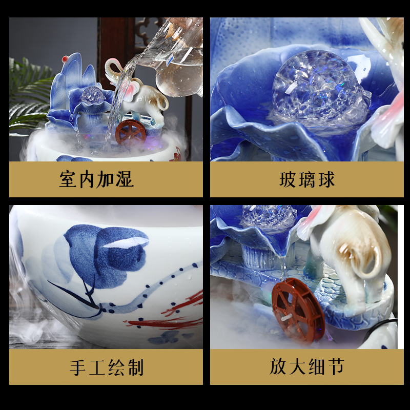 Jingdezhen ceramic aquarium desktop sitting room circulating water tank home furnishing articles small aquarium fish bowl