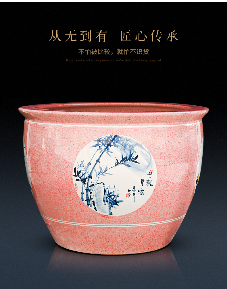 Basin of jingdezhen ceramic aquarium pet gold fish tank water lily lotus king turtle GangPen sitting room place the flood water