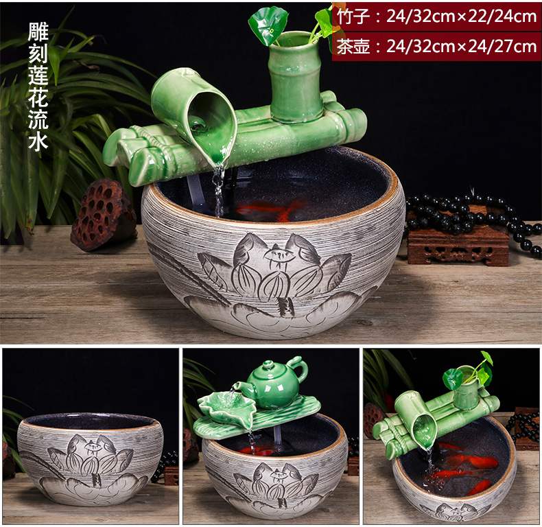 Jingdezhen ceramic aquarium water tank in living in adornment household small fish bowl sitting room place adorn the desktop