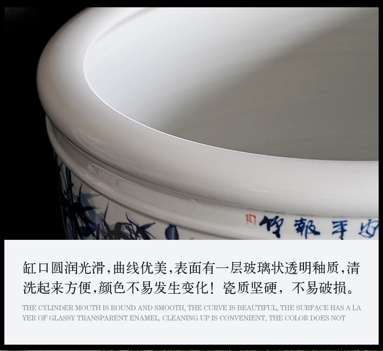 Heavy packages mailed jingdezhen ceramic aquarium raising goldfish bowl basin tortoise cylinder household adornment the lotus pond lily cylinder