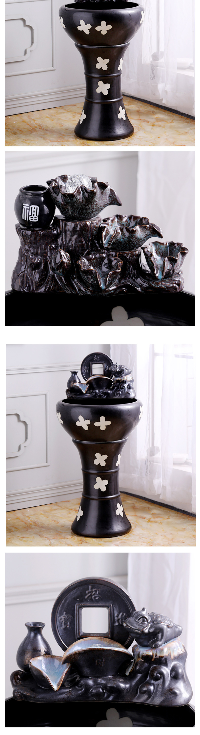 Jingdezhen to restore ancient ways small ceramic - oxygen tank circulation water filter fish bowl sitting room aquarium water furnishing articles
