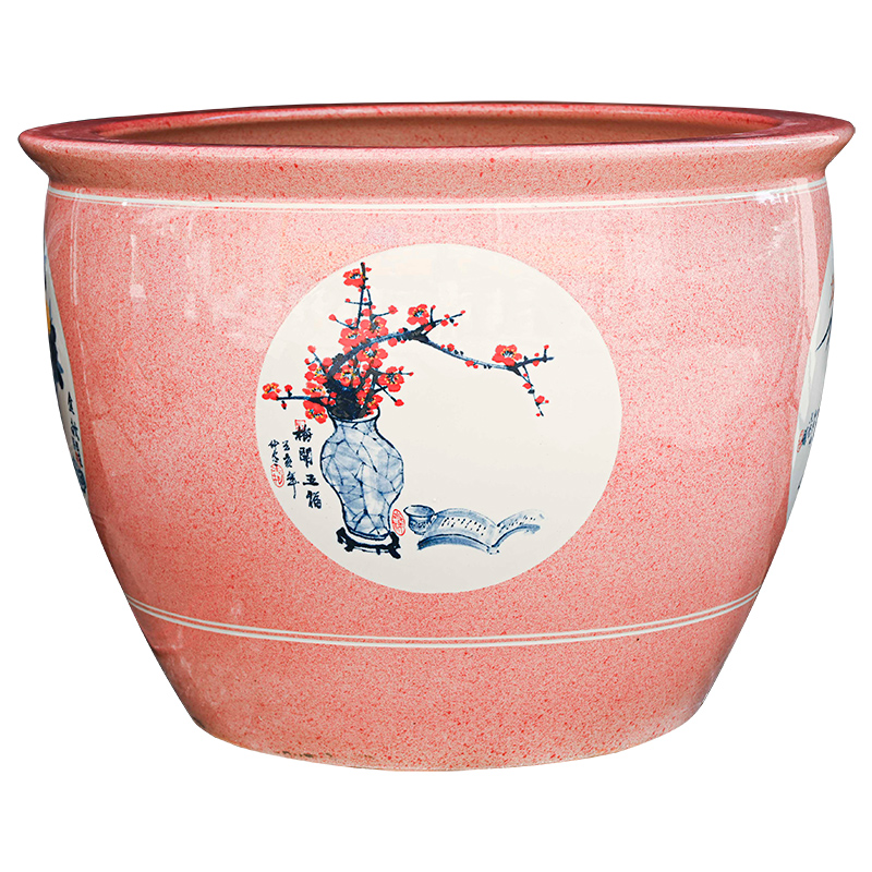 Basin of jingdezhen ceramic aquarium pet gold fish tank water lily lotus king turtle GangPen sitting room place the flood water