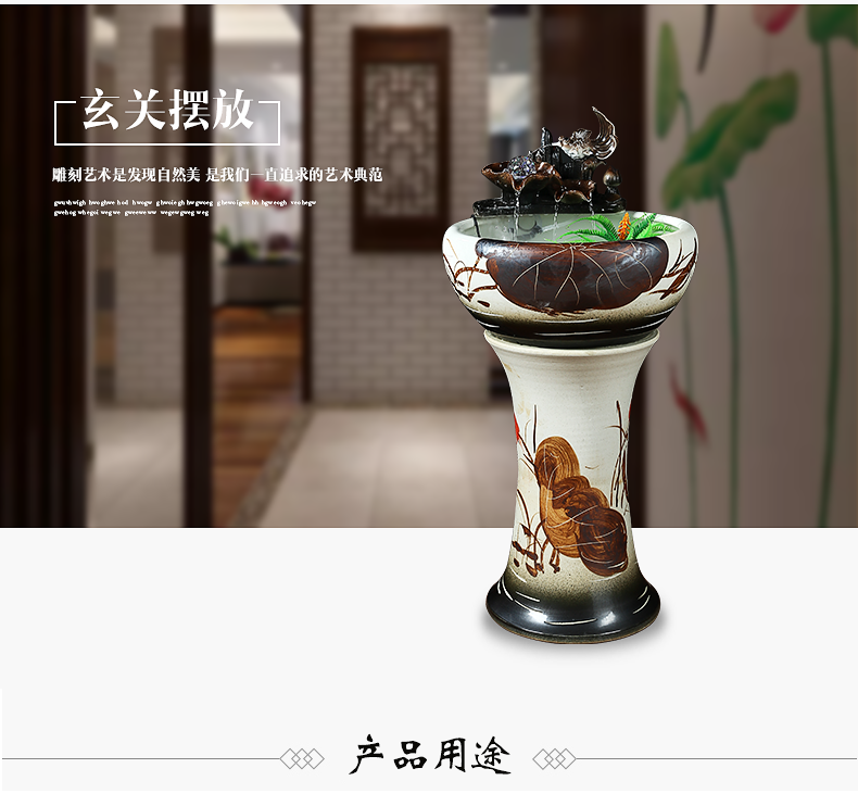 Aquariums sitting room ground household small ceramic water filters furnishing articles feng shui plutus aquarium