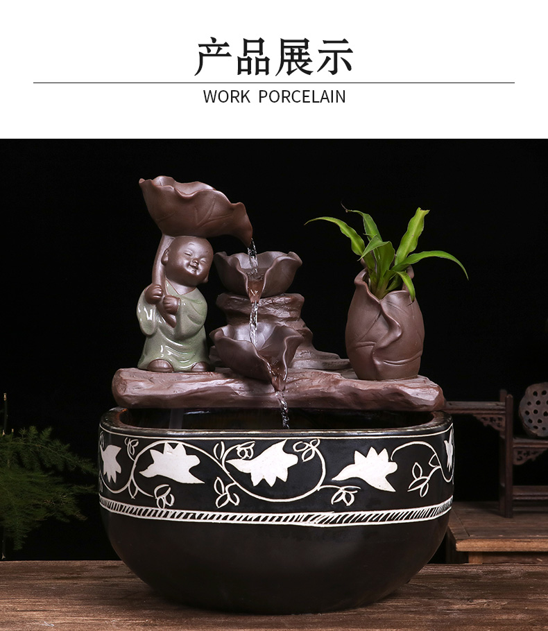 Jingdezhen ceramic aquarium household goldfish bowl sitting room balcony office furnishing articles courtyard water vats fish bowl