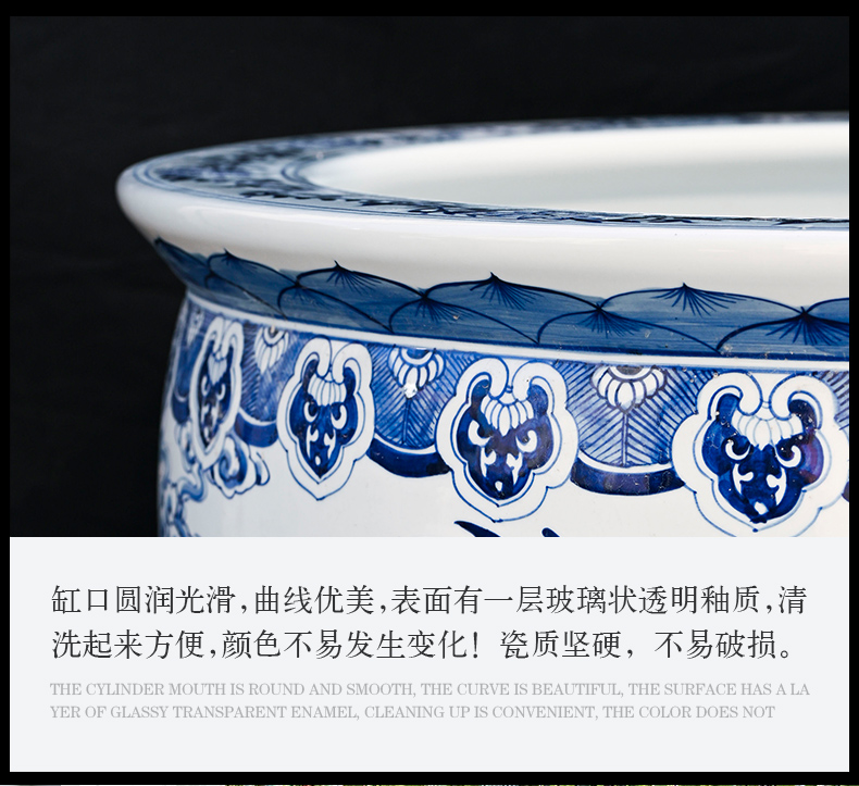 Package mail jingdezhen ceramic 1 meter to heavy dragon goldfish bowl the tortoise cylinder courtyard home water lily lotus sitting room