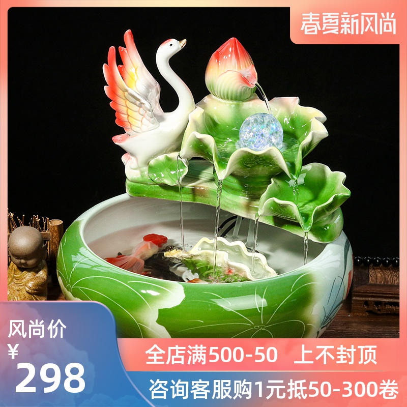 Jingdezhen ceramic small water humidification decoration aquariums furnishing articles circulating water fish farming household act the role ofing is tasted