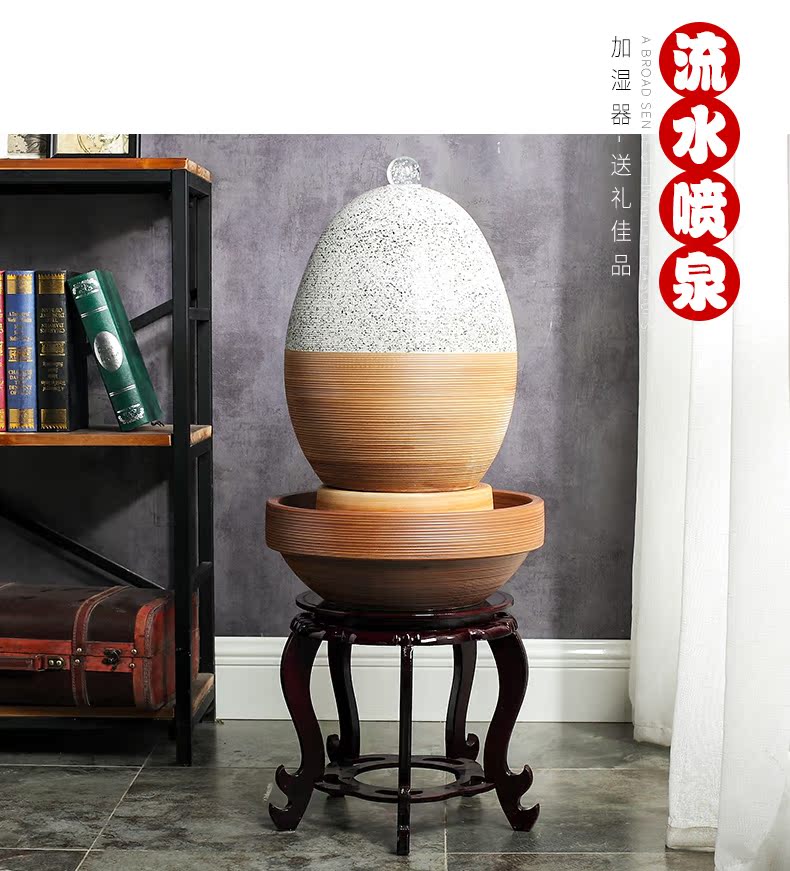 Jingdezhen to live in a small sitting room aquarium furnishing articles ceramic water fountain creative humidifying water tank