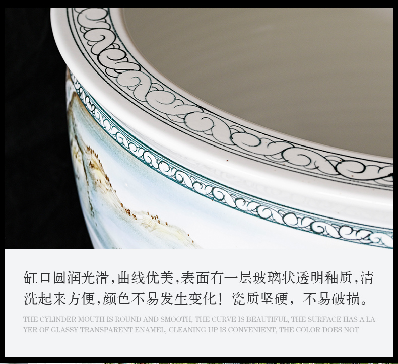 Jingdezhen packages mailed ceramic aquarium 1 meter extra large porcelain jar water lily basin courtyard lotus bowl lotus cylinder cylinder tortoise