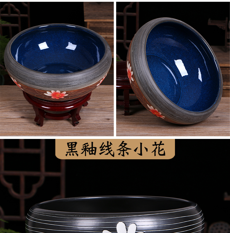 Jingdezhen ceramic aquarium desktop small place, a feng shui home sitting room turtle pond lily goldfish bowl lotus basin