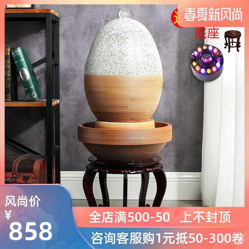 Jingdezhen to live in a small sitting room aquarium furnishing articles ceramic water fountain creative humidifying water tank
