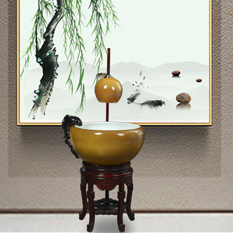 Package mail jingdezhen ceramic automatic cycle - oxygen filter of large tank sitting room adornment raising goldfish bowl goldfish bowl