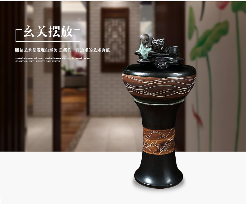 Restoring ancient ways of household ceramic floor pillar loop filter water tank sitting room a goldfish bowl aquarium turtles