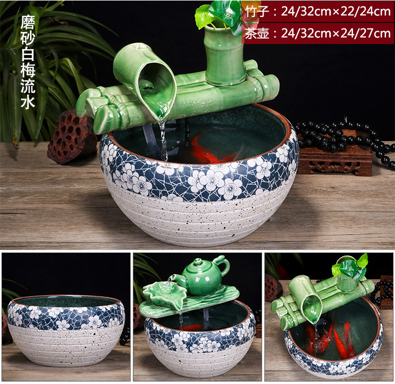 Jingdezhen ceramic aquarium water tank in living in adornment household small fish bowl sitting room place adorn the desktop