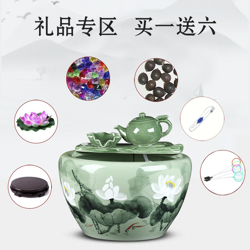 Jingdezhen ceramic aquarium household goldfish bowl sitting room balcony office furnishing articles courtyard water vats fish bowl