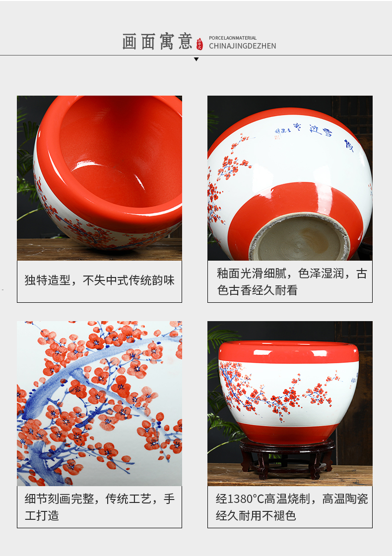 Jingdezhen ceramic goldfish turtle brocade carp basin lotus lotus pond lily large - sized tank yard sitting room