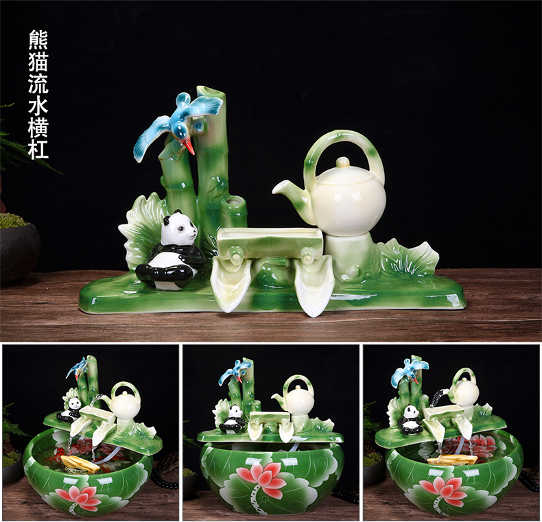 Jingdezhen ceramic aquarium creative household humidifier small fish water, water fountain place indoor