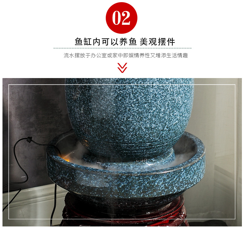 Jingdezhen to live in a small sitting room aquarium desktop furnishing articles ceramic water fountain creative version into gifts