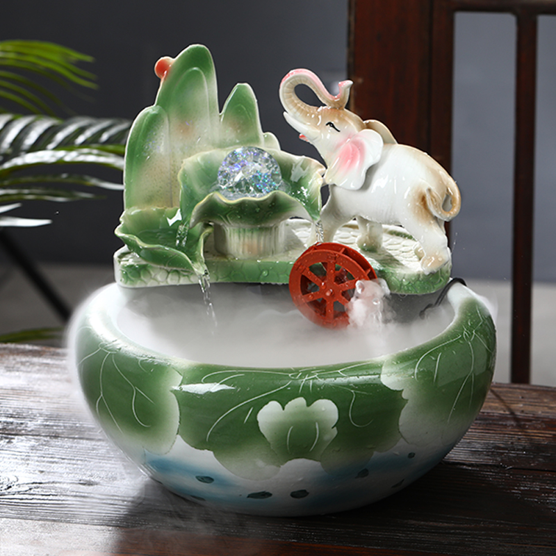 Chinese creative ceramic water aquariums home sitting room goldfish bowl office desktop humidifying geomancy fortune