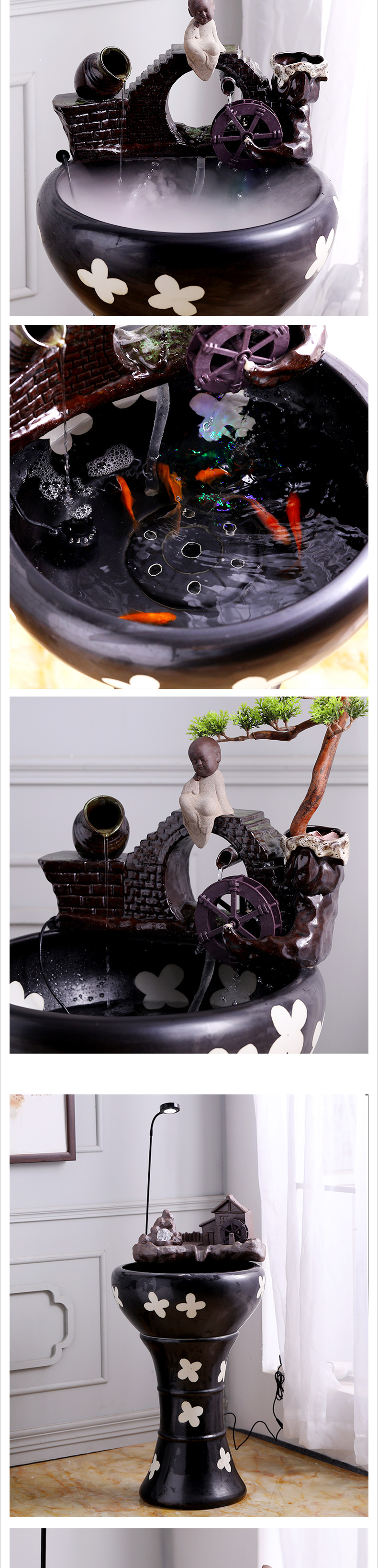 Jingdezhen to restore ancient ways small ceramic - oxygen tank circulation water filter fish bowl sitting room aquarium water furnishing articles