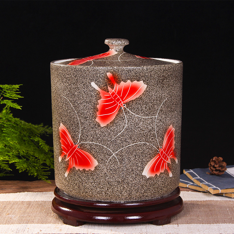 Art spirit of jingdezhen ceramic household barrel ricer box store meter box with cover insect - resistant type seal tank cylinder storage tank