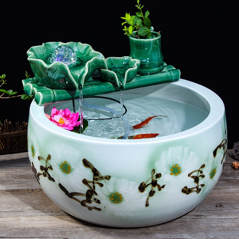 Money bag mail Chinese ceramic water furnishing articles sitting room aquarium water humidifier demand decoration decoration