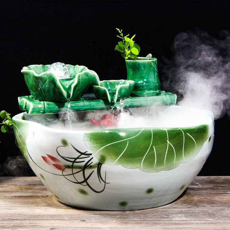 Jingdezhen ceramics aquariums goldfish bowl ceramic turtle cylinder water lily cylinder feng shui small home aquarium